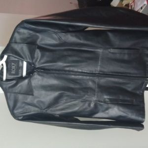 Roxy collection Faux black leather jacket SZ Medium